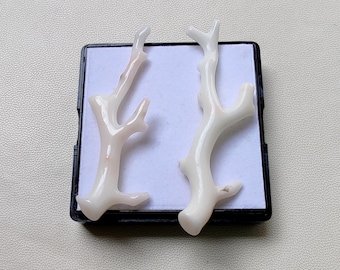 White Coral Branch Sticks, Japanese Gemstone (30 CRT, 2 Pcs)