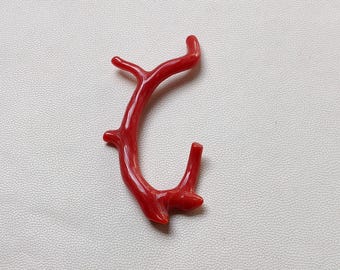 Italienische Rote Koralle Ast Stick: Geschliffener Edelstein (56 x 18 mm)