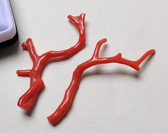 Natural Red Coral Branch: Undyed Gemstone for Jewelry Making