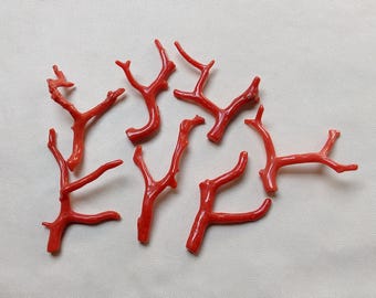 Red Coral Branch Lot, Undyed Italian Coral for Jewelry Making