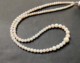 White Japanese Coral Beads, Round Gemstone, Jewelry Making (6-2mm)