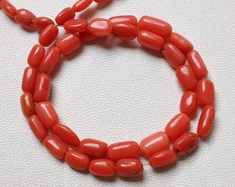 Natürliche italienische rote Korallen-Edelsteinperlen, 15-Zoll-Strang