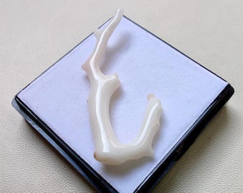 Ramo di corallo giapponese lucidato, pietra preziosa naturale, creazione di gioielli (50 x 20 mm)