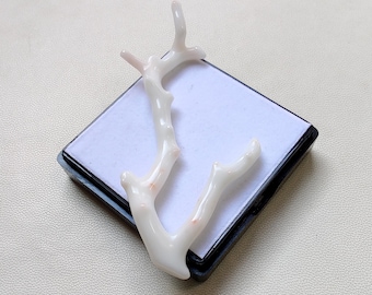Ramo di corallo giapponese lucidato, pietra preziosa naturale, creazione di gioielli (75 x 26 mm)