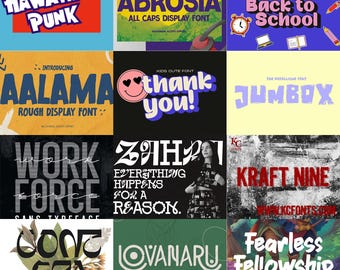 Pacchetto di 150 caratteri: Script, Sans Serif, Corsivo (OTF, TTF) (download digitale)