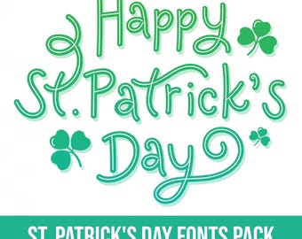 Pacchetto di caratteri per il giorno di San Patrizio / Design irlandese e celtico (download digitale)