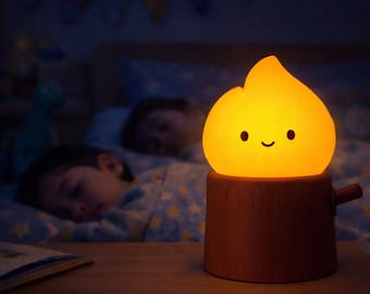 Luce notturna a forma di ceppo d'albero - Lampada da comodino a LED dimmerabile