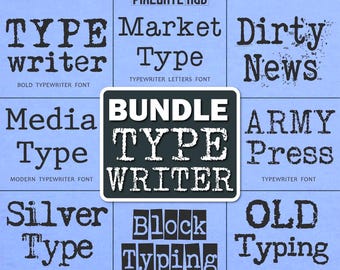 Pacchetto di font Vintage Typewriter: font retrò installabili, download digitale SVG Cricut