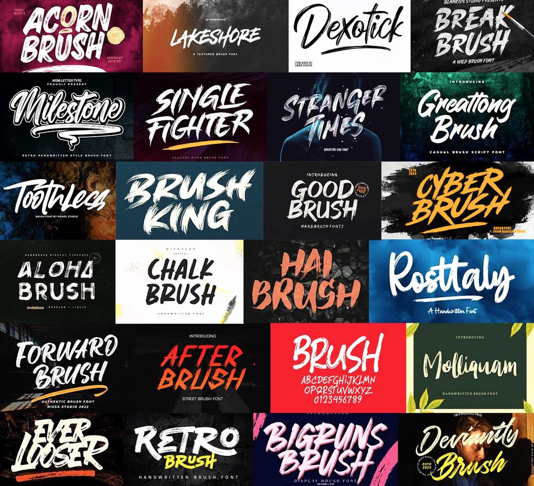 150+ Brush Script Font Bundle: SVG, Handwritten, Cursive (digital ...