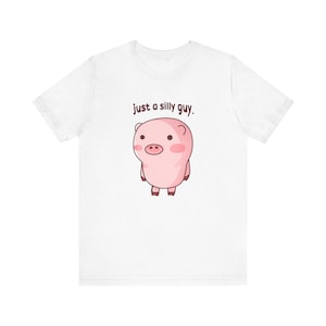 Piggy Woo Cute Unisex Jersey Short Sleeve Tee, pig, piggy, cute pig, cute pig character, silly tshirt