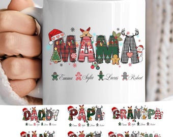 Personalized Christmas Mug Custom Name Mug, Personalized Hot Chocolate Mug, Monogram Mug Christmas Coffee Cup, Custom mug Gifts Secret Santa