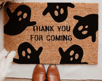 Ghost Welcome Mat: Funny Halloween Doormat, Spooky Porch Decor