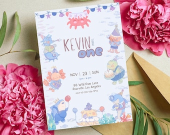 Editable Under the Sea Birthday Invitation | Ocean Animals Party Invite | Digital Download