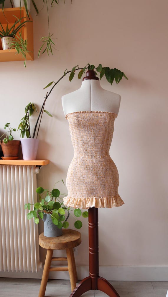 open lace back dress Apricot Orange V Neck Leo Bandage Midi Dress main image 0