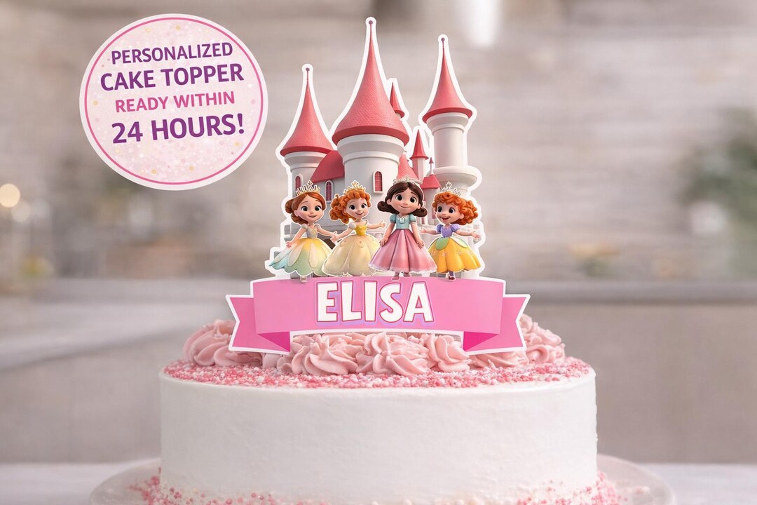 Princess Castle Cake Topper Personalized Custom Name Overlay Fairytale ...