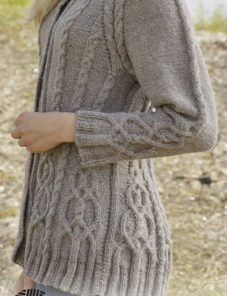 Garnstudio Photo Pattern /knit Multi Cable Flared Cardigan - Etsy