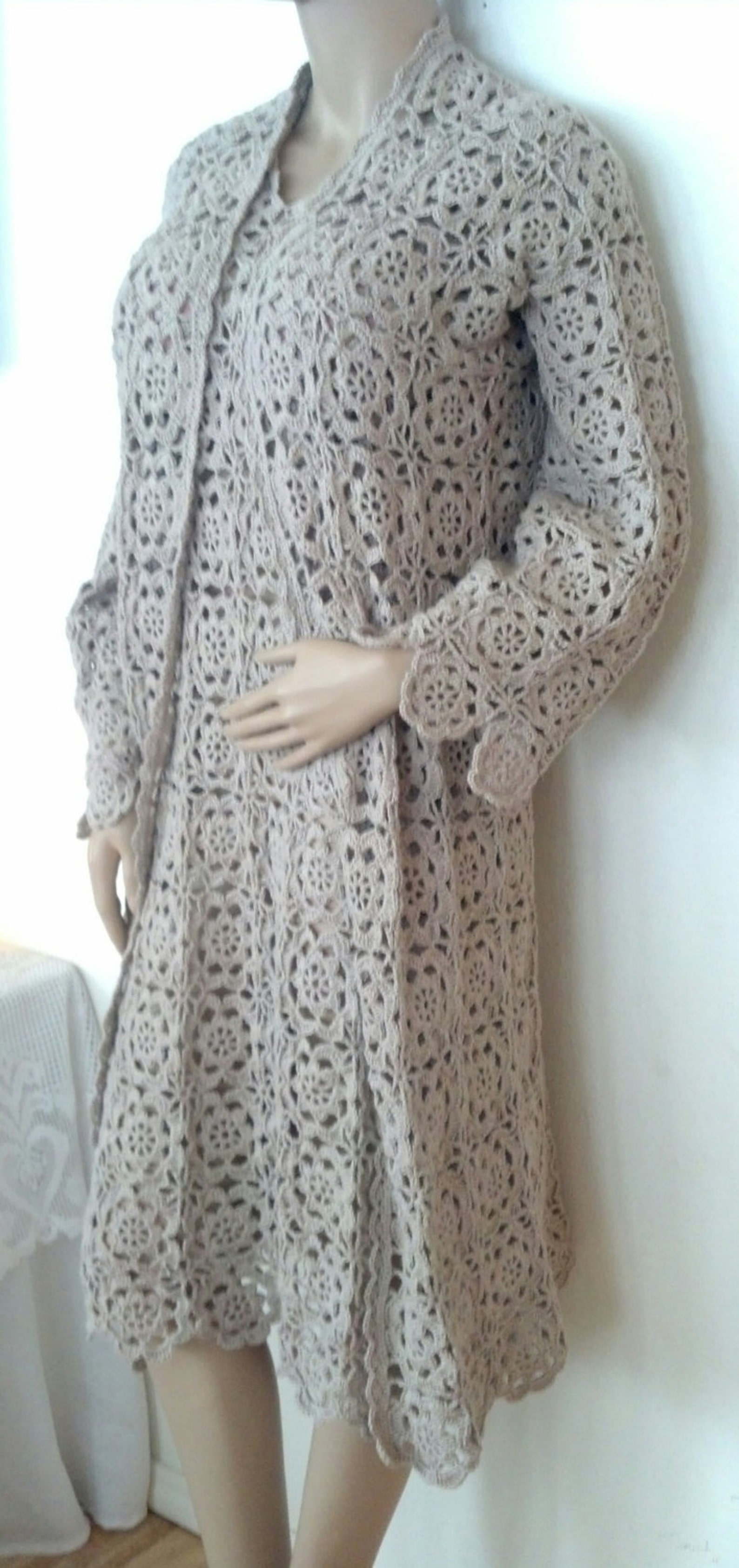 Elegant Crocheted Dress W/coat & Jacket Made to Order - Etsy