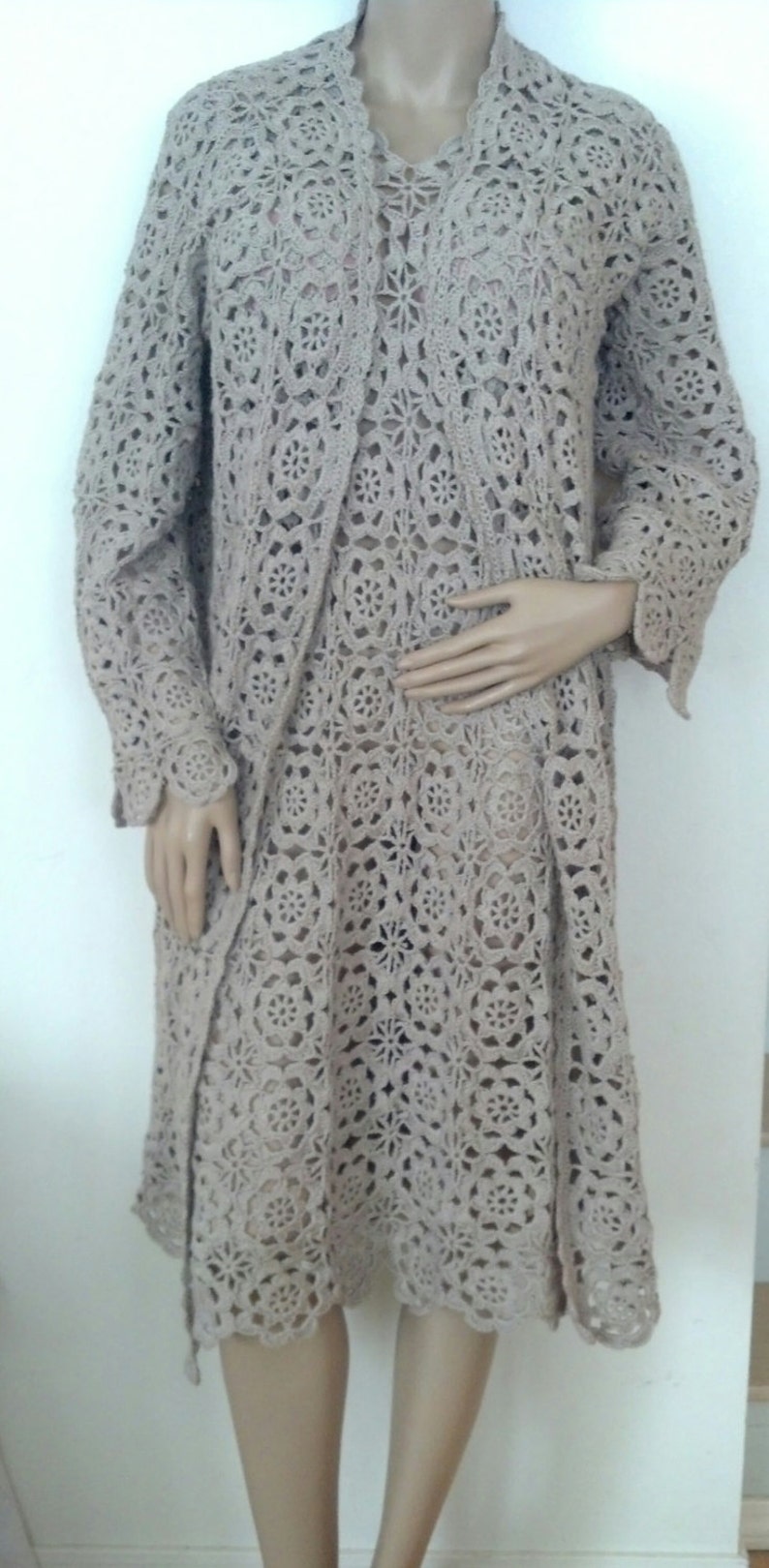 Elegant Crocheted Dress W/coat & Jacket Made to Order Etsy