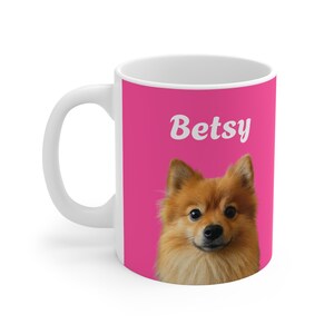 Taza personalizada de Pomerania: Taza de café con nombre personalizado para perro