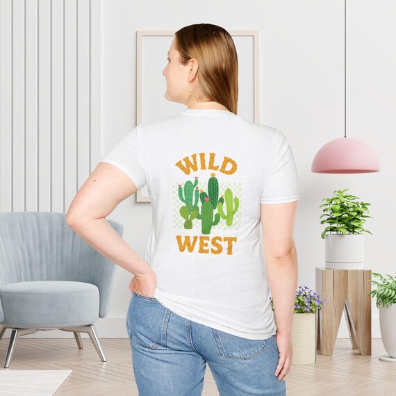 Kaktus Wilder Westen Unisex Grafik-T-Shirt, weiches Baumwoll-T-Shirt Gren  S - 4XL - Etsy.de