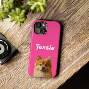 Personalised Pomeranian Dog Phone Case, Custom name case, iPhone, Samsung, Cute Animal Accessory, Dog Lover Gift, Pet Themed Case