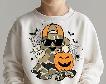 Fantasma de Halloween personalizado PNG, Temporada espeluznante PNG, Halloween para niño y niña PNG, PNG de moda, Gorra de béisbol, Lazo, Dibujado a mano, Calabaza Cerezas