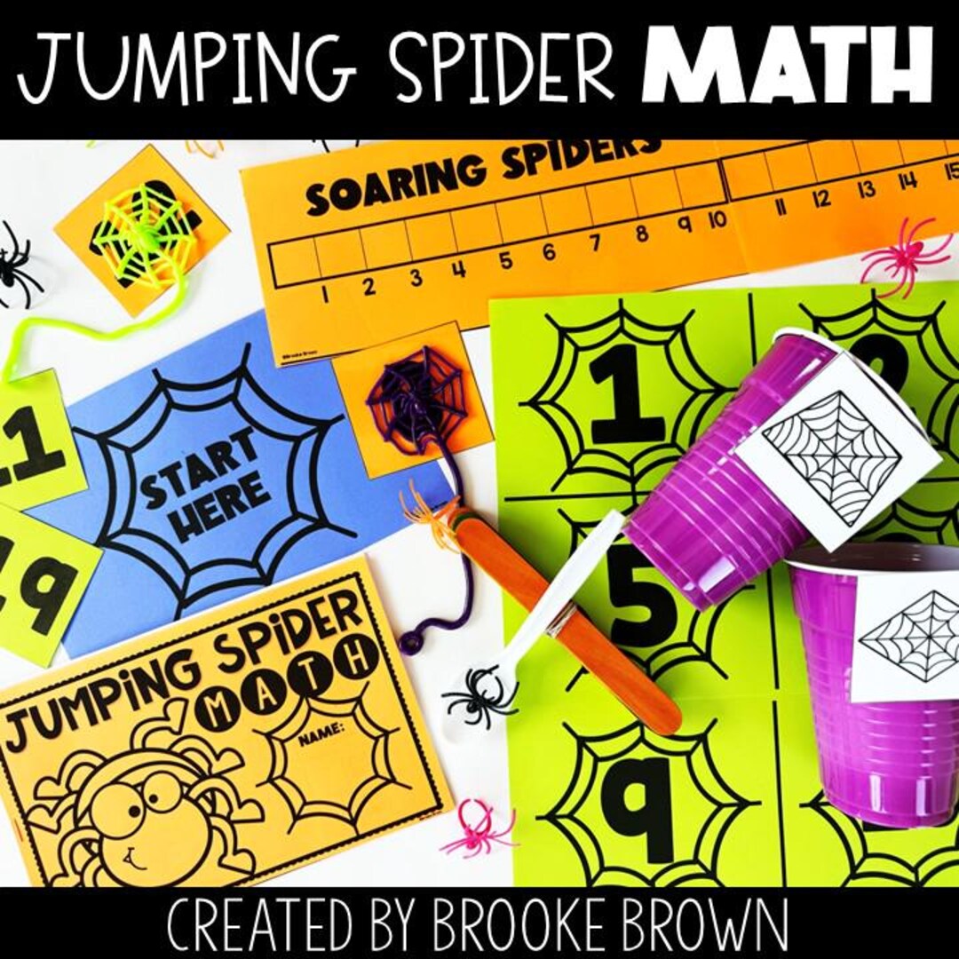 Spider Math Activity Jumping Spider Math Activities & Stations: Halloween Math Activities ...