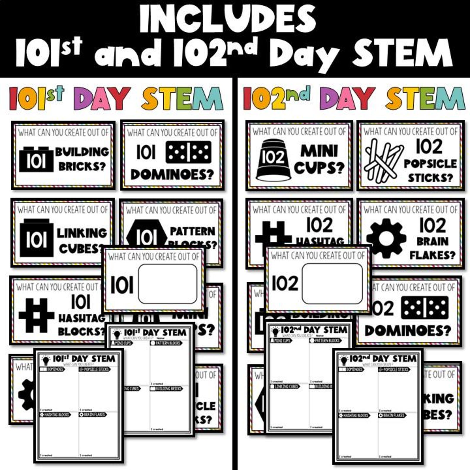 100th Day of School STEM Activities and Stations - Team Building ...