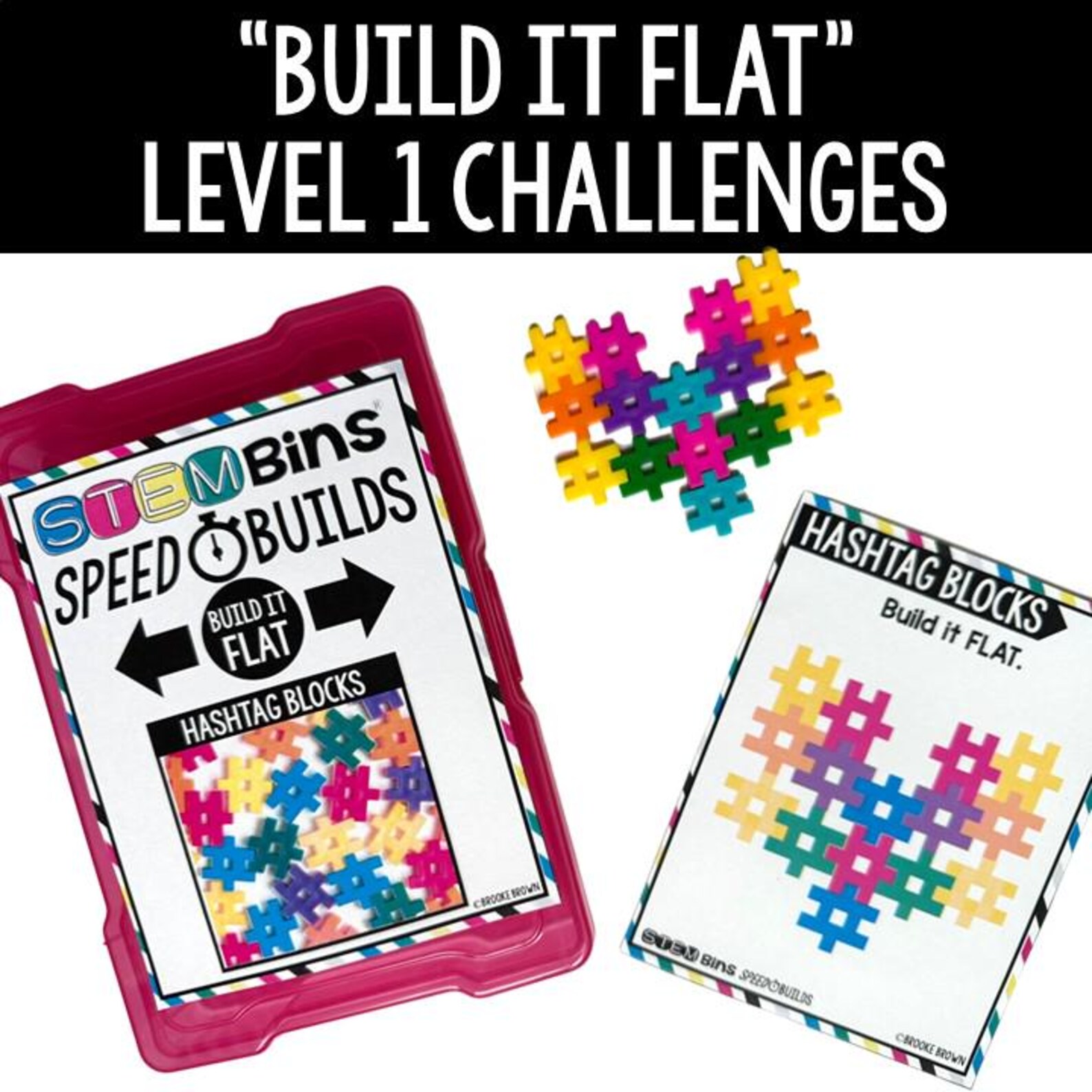 STEM Challenge Cards: Hashtag Blocks Speed Builds (digital Download) - Etsy