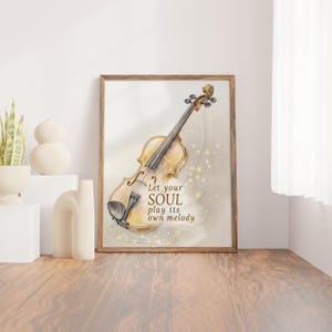 Violin Music Quote Art Print: Inspirational Wall Decor (Digital Download