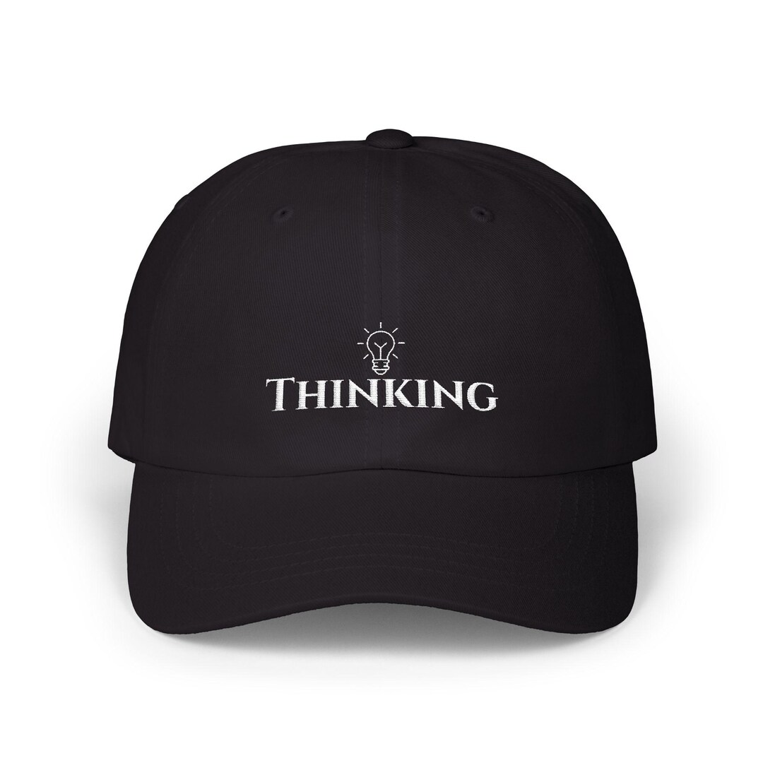 Thinking Embroidered Cap | Dad Cap, Minimalist Script - Etsy
