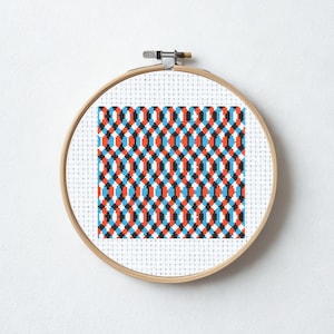 Geometric Parallax Cross Stitch Pattern | Optical Illusion Abstract Embroidery (PDF)