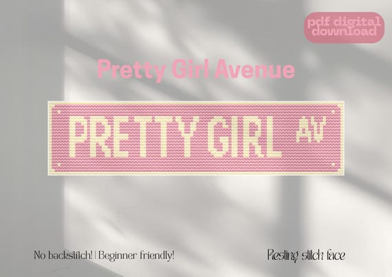 Pretty Girl Avenue Cross Stitch Pattern: Sabrina Carpenter Inspired (PDF Pattern)