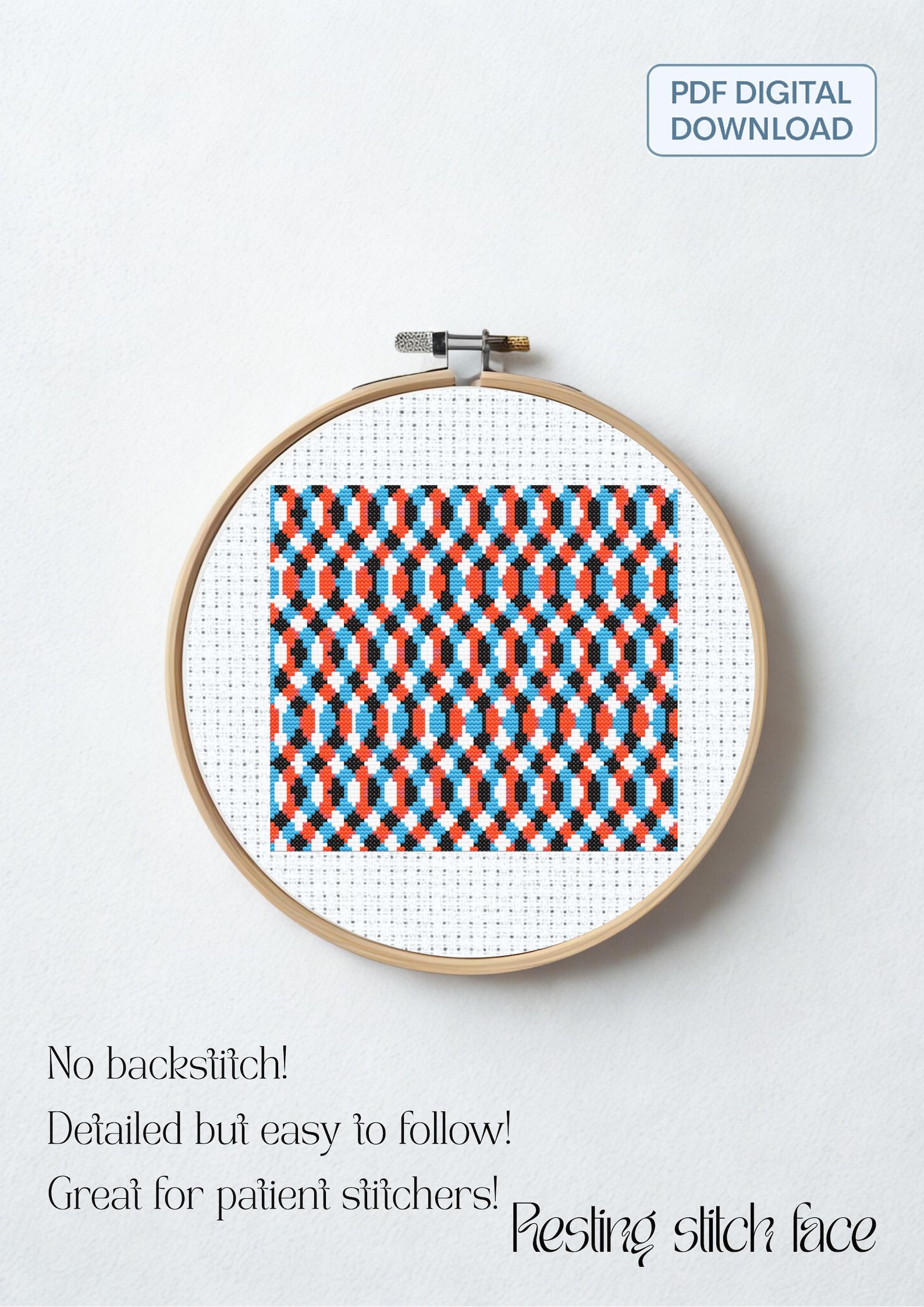 Paralax Static Pattern Geometric Parallax Cross Stitch Pattern | Optical Illusion Abstract ...