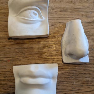 Vintage Plaster Cast Michelangelo David Eye Nose & Mouth