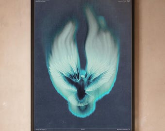 Póster de paloma | Arte mural de la paz | Decoración minimalista con estampado de aves