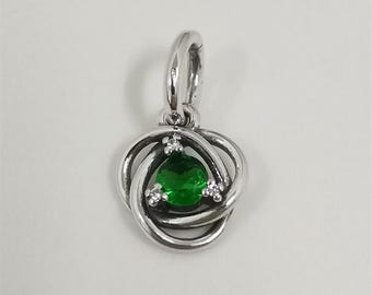 Pandora May Birthstone Green Eternity Circle Dangle Charm