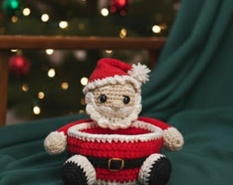 Santa Claus Basket Crochet Pattern - Christmas Amigurumi (PDF)