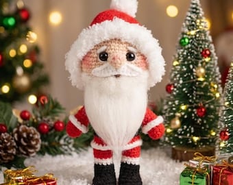 Santa Claus Crochet Pattern, 7.1" Amigurumi (PDF Download)