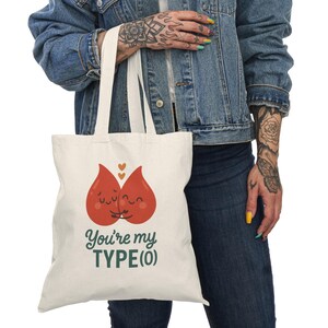 Du bist mein Typ-O Tote Bag, natürliche Canvas Tasche, niedliches Lebensmittelgeschäft Tote, Valentinstag Geschenk, umweltfreundliche Einkaufstasche, lustige Strandtasche