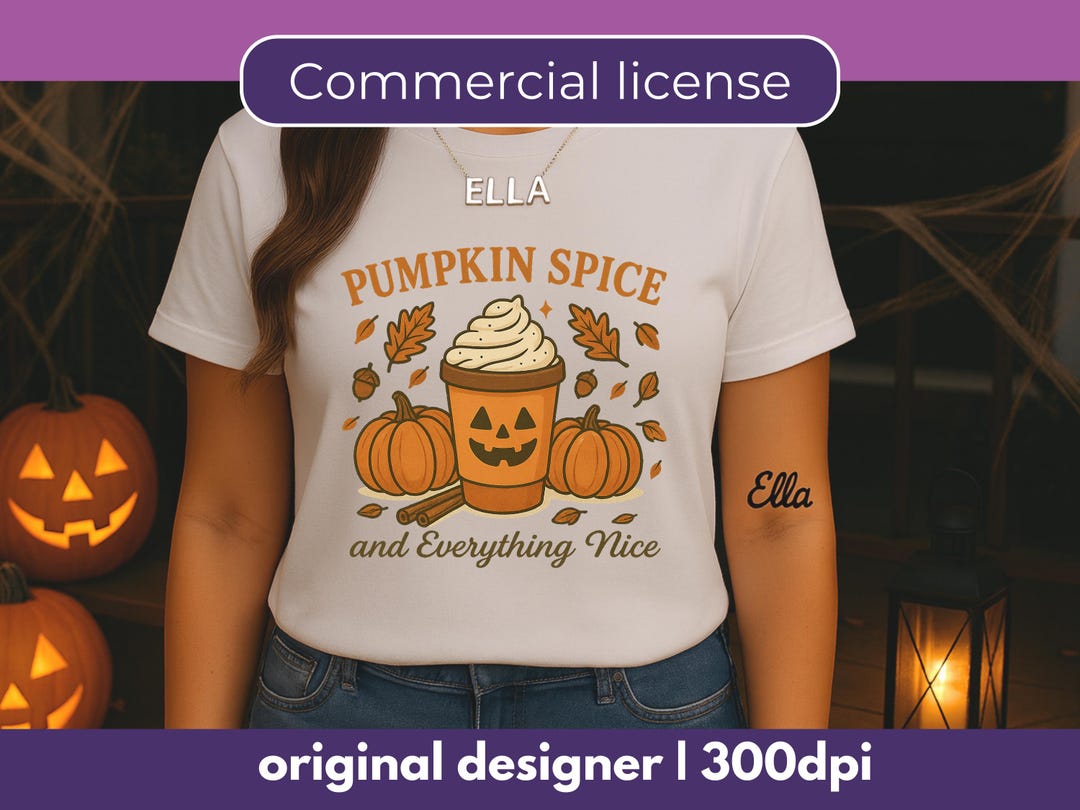 Pumpkin Spice Latte PNG | Cozy Fall Coffee Clipart | Autumn Sublimation ...