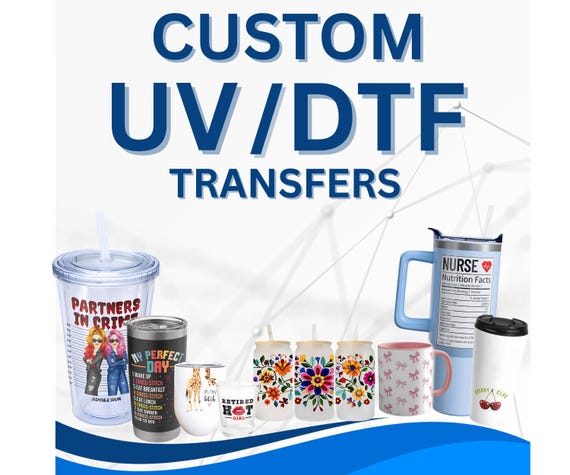 Custom UV DTF Decals: Waterproof Stickers for Cups, tumblers, and Glass Wraps