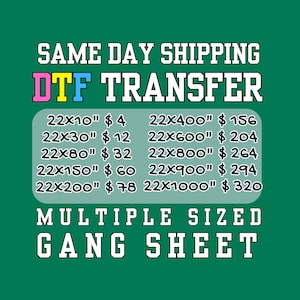 Dtf Transfer, Dtf Prints, Gang Sheet, Hot Peel, Same Day Shipping
