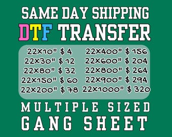 Dtf Transfer, Dtf Prints, Gang Sheet, Hot Peel, Same Day Shipping