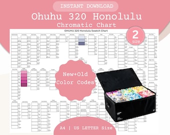 Ohuhu 320 Honolulu Marker Swatch Chart: Old & New Codes (PDF, PNG Digital Download)
