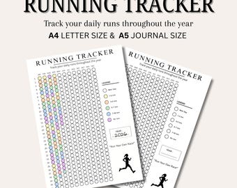 Printable Running Tracker PDF: Daily Run Log, A4 & A5 Instant Download