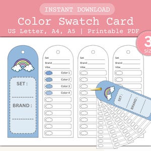 Printable Template PDF, Marker Watercolor Gouache Palette Tracker, Digital Art Supply Sheets