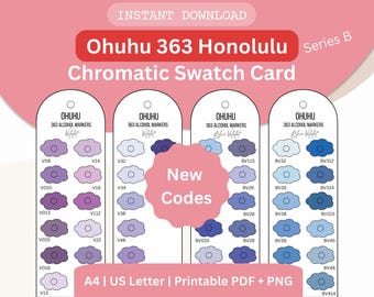 Ohuhu 363 B Series Swatch Card Neuer Code - PDF & PNG Download