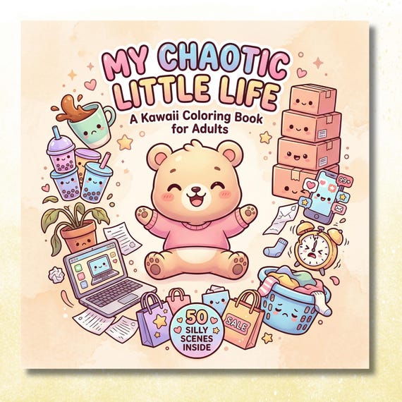 My Chaotic Little Life Kawaii Coloring Book for Adults, 50 Funny Scenes PDF