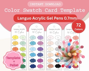 Languo acrylgelpennen 0,7 mm staalkaart (afdrukbare pdf en png)
